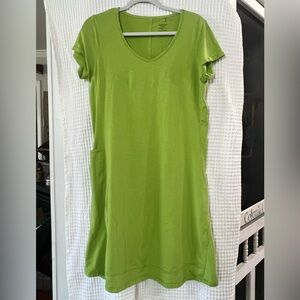 TOAD & CO DRESS WITH POCKETS SZ L
GREEN COTTON BLEND SM MARK ON L SLEEVE